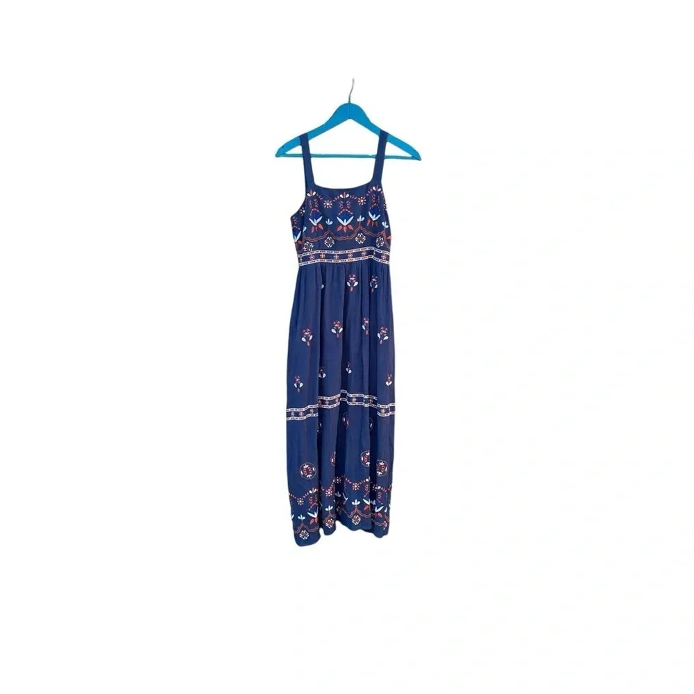 Tea N Rose women's size small blue embroidered maxi dress